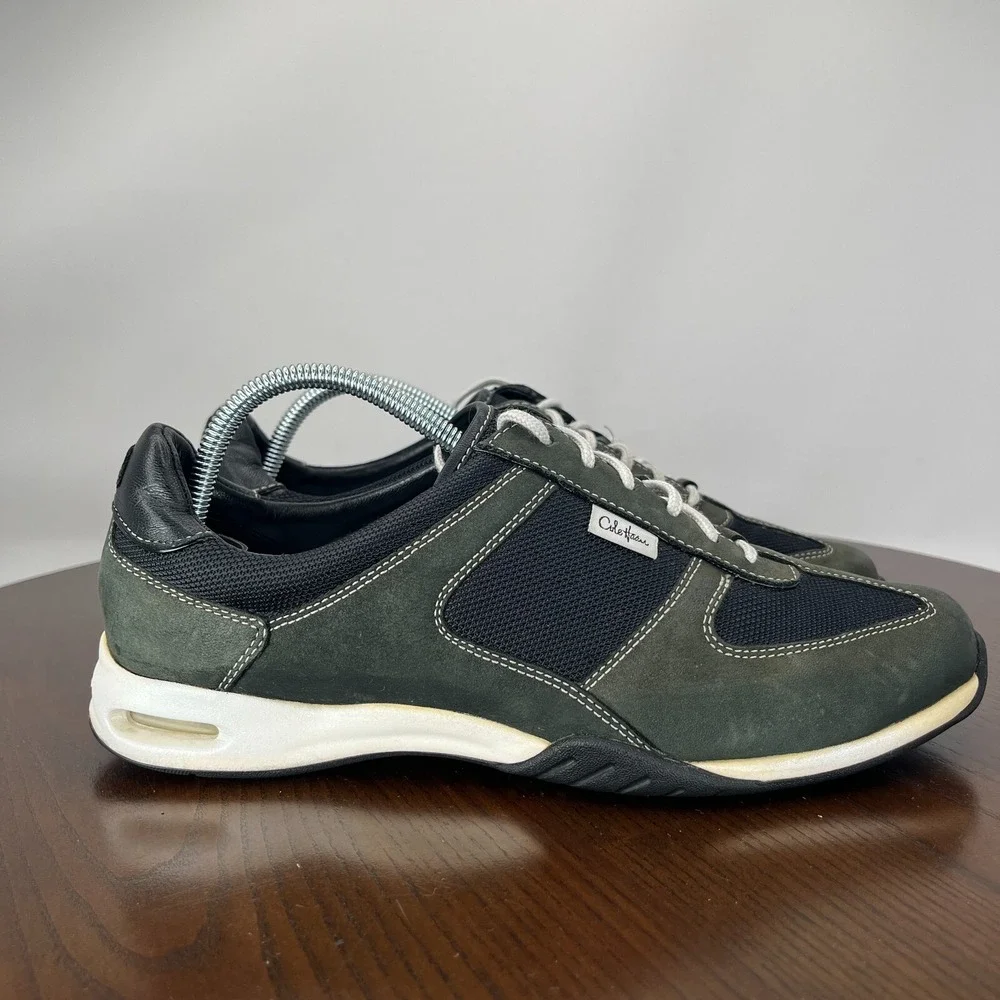 Cole Haan Shoes‎ Women's 8.5B Green Black Leather Mesh Lace Up Sneaker D25206